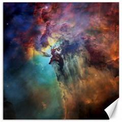 Lagoon Nebula Interstellar Cloud Pastel Pink, Turquoise And Yellow Stars Canvas 16  X 16  by genx