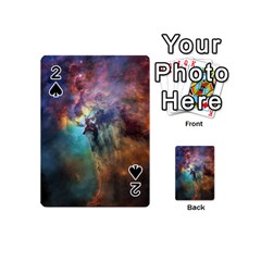 Lagoon Nebula Interstellar Cloud Pastel Pink, Turquoise And Yellow Stars Playing Cards 54 (mini) by genx