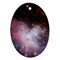Eagle Nebula Wine Pink And Purple Pastel Stars Astronomy Oval Ornament (two Sides) by genx