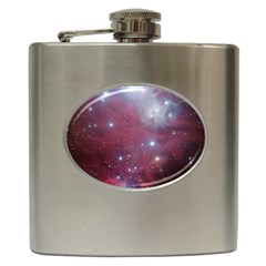 Christmas Tree Cluster Red Stars Nebula Constellation Astronomy Hip Flask (6 Oz) by genx