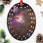 Orion Nebula star formation orange pink brown pastel constellation Astronomy Oval Filigree Ornament (Two Sides) Front