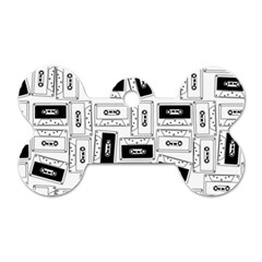Tape Cassette 80s Retro Genx Pattern Black And White Dog Tag Bone (one Side) by genx