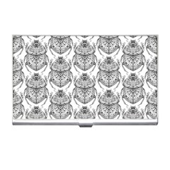 Scarab Pattern Egyptian Mythology Black And White Business Card Holder by genx