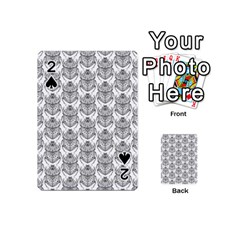 Scarab Pattern Egyptian Mythology Black And White Playing Cards 54 (mini) by genx