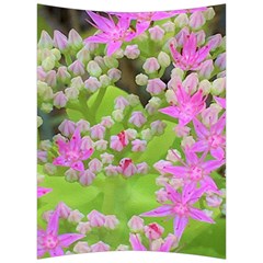 Hot Pink Succulent Sedum With Fleshy Green Leaves Back Support Cushion by myrubiogarden
