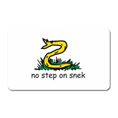 No Step On Snek Gadsden Flag Meme Parody On White Background Magnet (rectangular) by snek