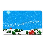 Elf On A Shelf In Sled Snowflakes Magnet (Rectangular) Front