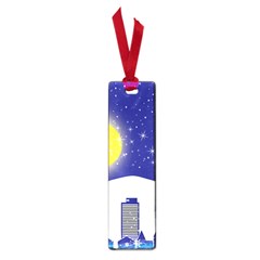 Night Christmas Background Moon Snow Small Book Marks by Wegoenart