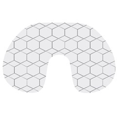 Honeycomb Pattern Black And White Travel Neck Pillows by picsaspassion