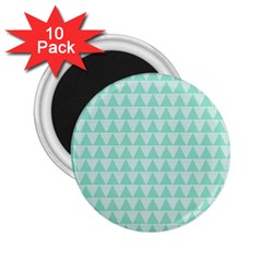 Mint Triangle Shape Pattern 2 25  Magnets (10 Pack)  by picsaspassion