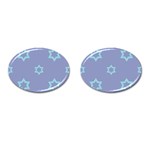 Star Christmas Night Seamlessly Cufflinks (Oval) Front(Pair)