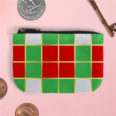 Christmas Fabric Textile Red Green Mini Coin Purse by Wegoenart