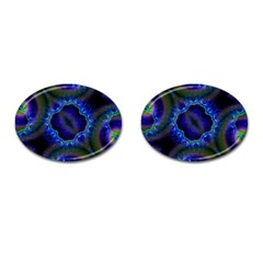 Kaleidoscope Art Pattern Ornament Cufflinks (oval) by Wegoenart