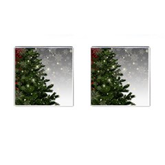 Christmas Fir Tree Mockup Star Cufflinks (square) by Wegoenart