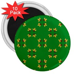 Background Christmas 3  Magnets (10 Pack)  by Wegoenart
