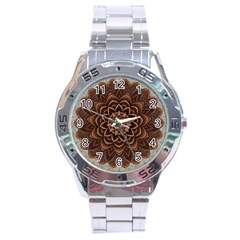 Abstract Art Texture Mandala Stainless Steel Analogue Watch by Wegoenart