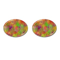 Easter Egg Colorful Texture Cufflinks (oval) by Wegoenart