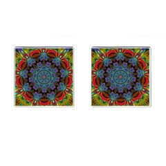 Abstract Art Blue Orange Cufflinks (square) by Wegoenart