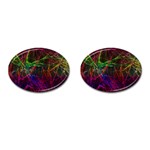 Background Abstract Cubes Square Cufflinks (Oval) Front(Pair)