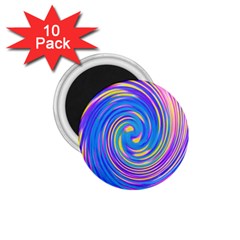 Cool Abstract Pink Blue And Yellow Twirl Liquid Art 1 75  Magnets (10 Pack)  by myrubiogarden