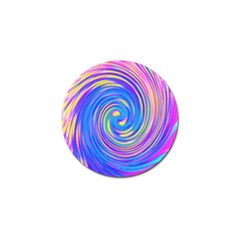 Cool Abstract Pink Blue And Yellow Twirl Liquid Art Golf Ball Marker (4 Pack) by myrubiogarden
