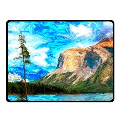 Painting Paintings Mountain Fleece Blanket (small) by Pakrebo