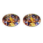 Texture Painting Plot Graffiti Cufflinks (Oval) Front(Pair)