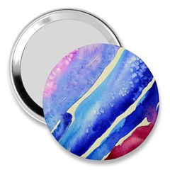 Painting Abstract Blue Pink Spots 3  Handbag Mirrors by Pakrebo