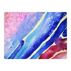 Painting Abstract Blue Pink Spots Double Sided Flano Blanket (mini)  by Pakrebo