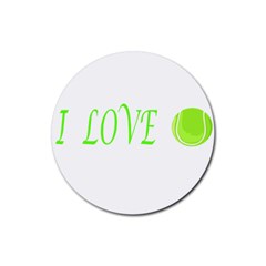 I Lovetennis Rubber Round Coaster (4 Pack)  by Greencreations