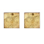 Vintage Map Background Paper Cufflinks (Square) Front(Pair)