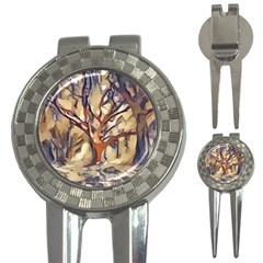 Tree Forest Woods Nature Landscape 3-in-1 Golf Divots by Pakrebo