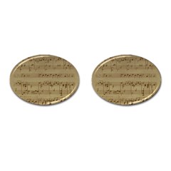 Vintage Sheet Music Background Cufflinks (oval) by Pakrebo