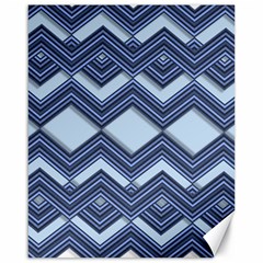 Textile Texture Fabric Zigzag Blue Canvas 16  X 20  by Pakrebo