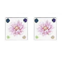 Abstract Transparent Image Flower Cufflinks (square) by Pakrebo