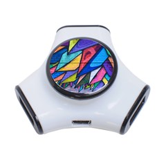 Urban Colorful Graffiti Brick Wall Industrial Scale Abstract Pattern 3-port Usb Hub by genx