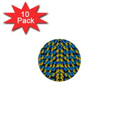Flowers Coming From Above Ornate Decorative 1  Mini Buttons (10 Pack)  by pepitasart