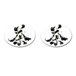 Tea Calligraphy Cufflinks (Oval) Front(Pair)
