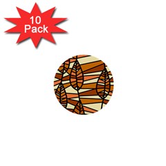 Autumn Leaf Mosaic Seamless 1  Mini Buttons (10 Pack)  by Pakrebo