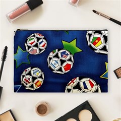 Textile Football Soccer Fabric Cosmetic Bag (large) by Pakrebo