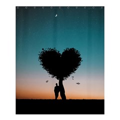 Tree Heart At Sunset Shower Curtain 60  X 72  (medium)  by WensdaiAmbrose