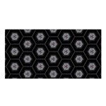 Geometric Pattern - Black Satin Shawl Front