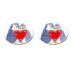 Penguin Love Cufflinks (oval) by retrotoomoderndesigns