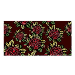 Roses Red Satin Shawl by WensdaiAmbrose