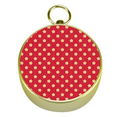 Red Hot Polka Dots Gold Compasses by WensdaiAmbrose