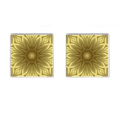 Background Pattern Golden Yellow Cufflinks (square) by Pakrebo