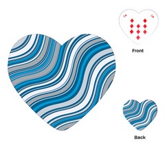 Blue Wave Surges On Playing Cards (heart) by WensdaiAmbrose