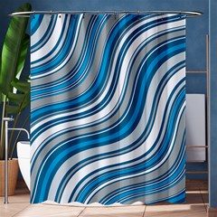 Blue Wave Surges On Shower Curtain 60  X 72  (medium)  by WensdaiAmbrose