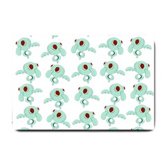 Squidward In Repose Pattern Small Doormat  by Valentinaart