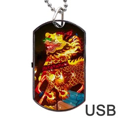 Dragon Lights Dog Tag Usb Flash (two Sides) by Riverwoman